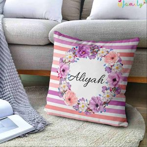 Personalized Floral Pillow case
