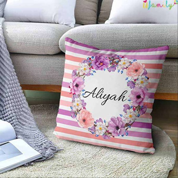 Personalized Floral Pillow case