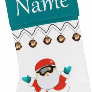 Personalized Name Santa Claus and Bells Christmas Stocking