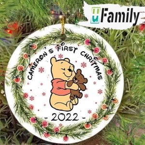 Personalized Winnie Pooh Kids Disney Babys First Christmas Ornament