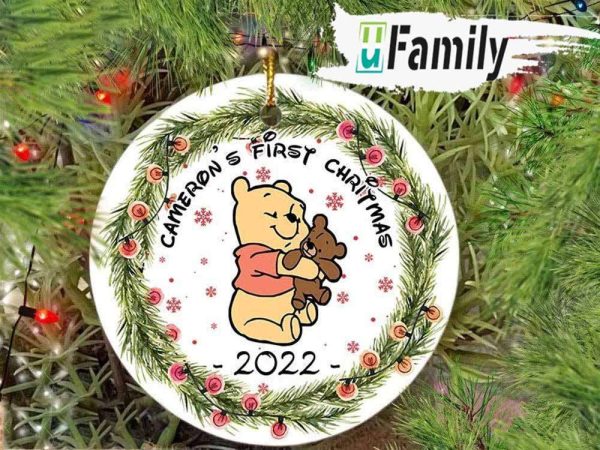 Personalized Winnie Pooh Kids Disney Babys First Christmas Ornament