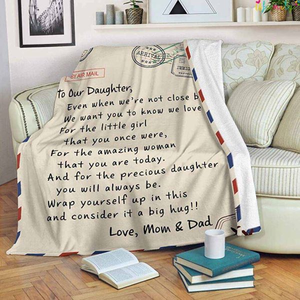 Personalized to Our Daughter Gift Letter Fleece Blanket from Mom & Dad