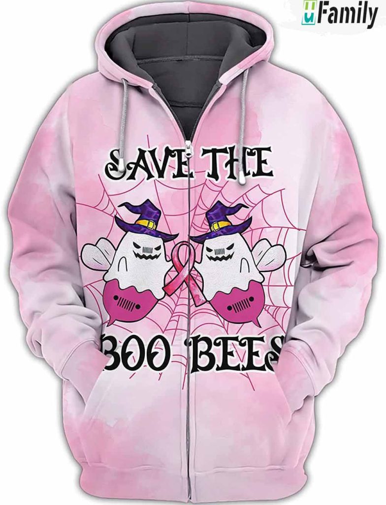 Pink Ribbon Save The Boo Bees 3D Hoodie