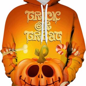 Pumpkin Halloween Print Long Sleeve 3D Hoodie 2