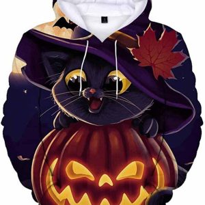 Pumpkin Halloween Print Long Sleeve 3D Hoodie 3