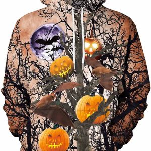 Pumpkin Halloween Print Long Sleeve 3D Hoodie 4