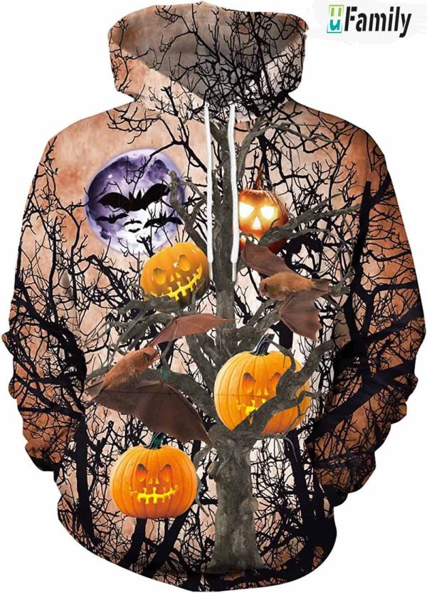 Pumpkin Halloween Print Long Sleeve 3D Hoodie