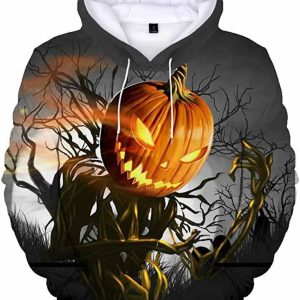 Pumpkin Halloween Print Long Sleeve 3D Hoodie 5