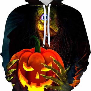 Pumpkin Halloween Print Long Sleeve 3D Hoodie 8