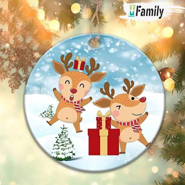 Reindeer Christmas Family Ornament
