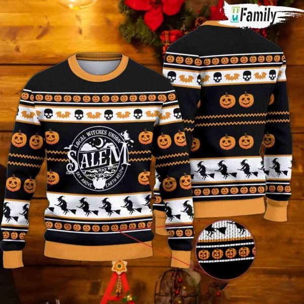 Salem Pumpkin Ugly Christmas Sweater