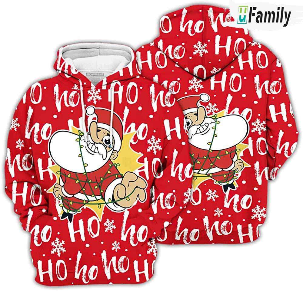 Santa Claus Ho Ho 3D Hoodie