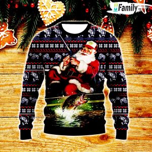 Santa Fishing Ugly Sweater