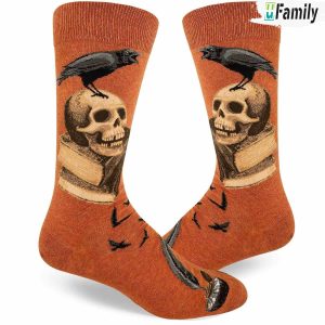 Skull Nevermore Crew Sock