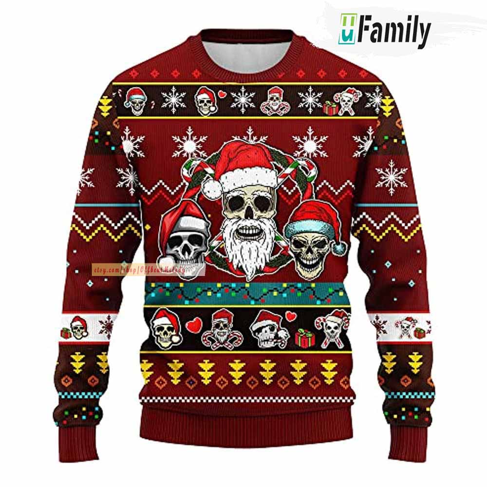 Skull Santa Ugly Christmas Sweater