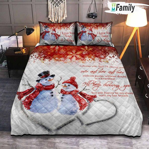 Snowman Couple Forever Christmas Bedding set