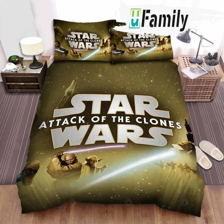 Star Wars Episode Li Attack Of The Clones Light Yellow Bedding Set