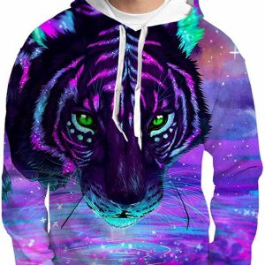 Tiger Purple All Over Printed Pullover 3D Hoodie