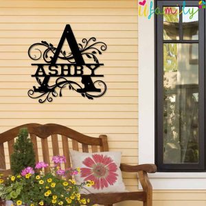 Ashby Family Monogram Metal Sign Family Name Signs 4
