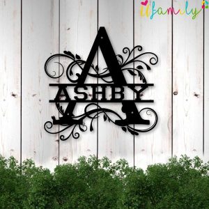 Ashby Family Monogram Metal Sign, Family Name Signs