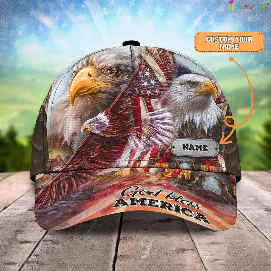 America Eagle Personalized Name Cap