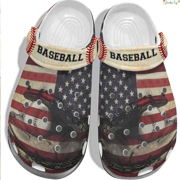 American Flag Baseball Crocs