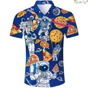 Astronaut Pizza Hawaiian Shirt, Funny Hawaii Shirts