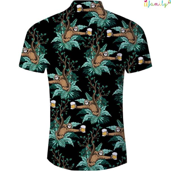 Beer Sloth Hawaiian Shirt, Funny Hawaii Shirts