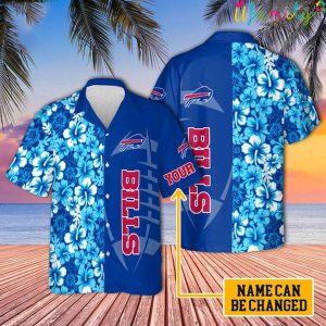 Custom Flower Blue Buffalo Bills Hawaiian Shirt