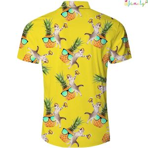 Dj Beer Cat Pineapple Yellow Hawaiian Shirt Funny Hawaii Shirts 2
