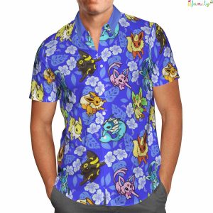 Eevee Beach Super Hot Hawaiian Pokemon Shirt 2