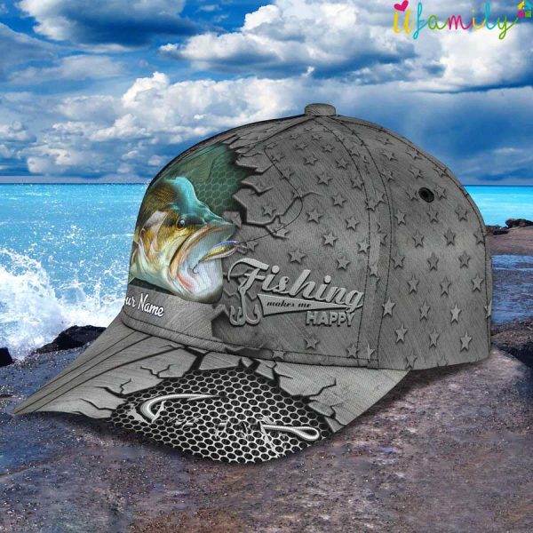 Fishing Art Personalize Name Cap