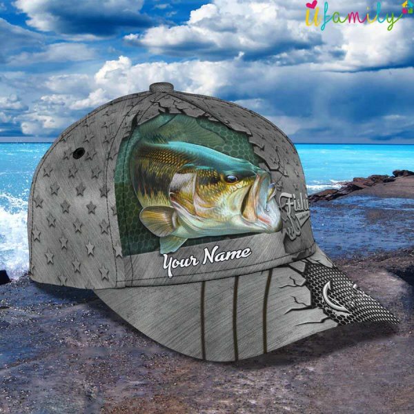 Fishing Art Personalize Name Cap
