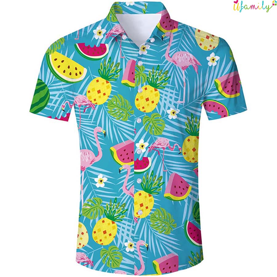 Flamingo Fruits Funny Hawaii Shirts