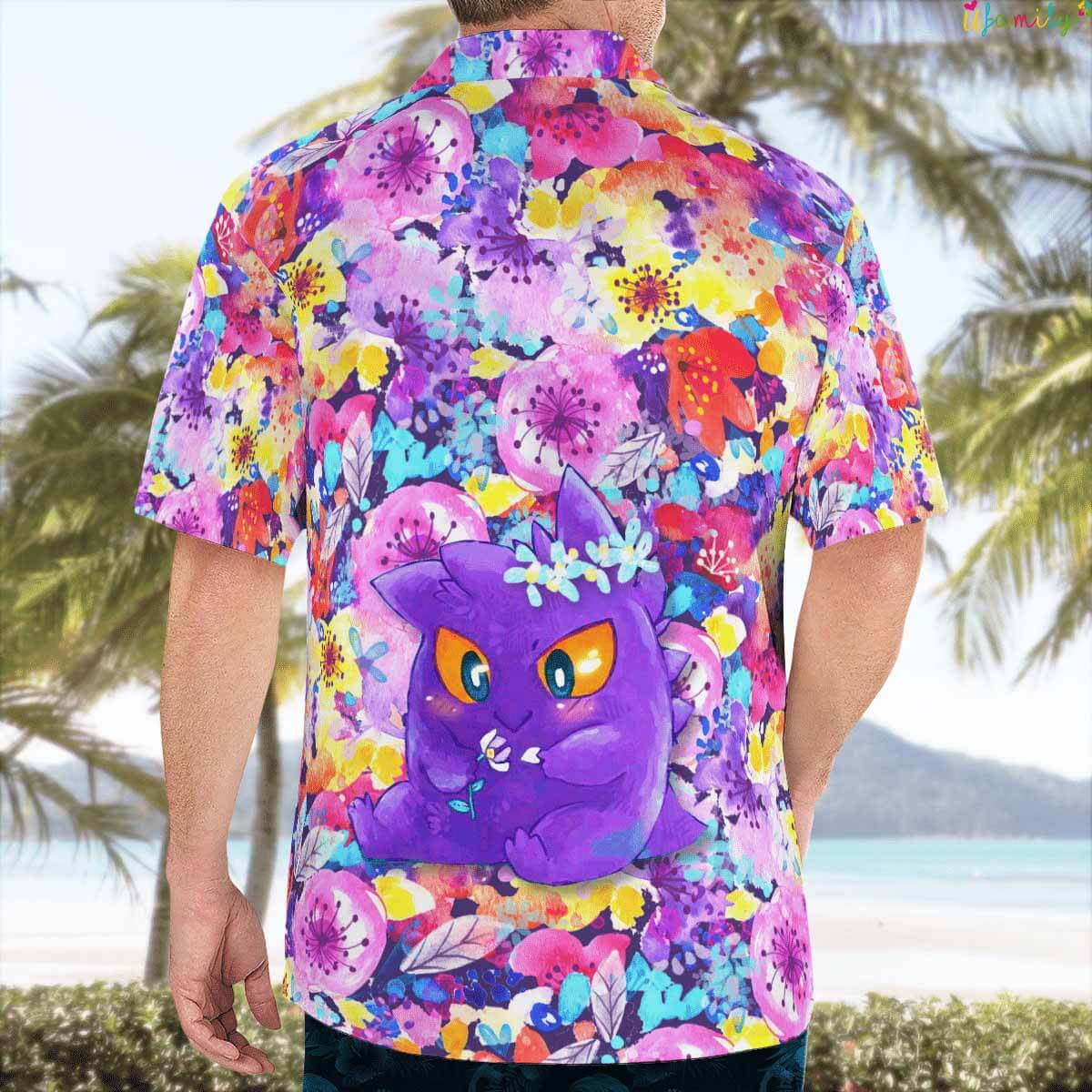 Gengar Summer Flowers Hawaiian Pokemon Shirt