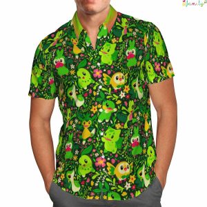 Grass Beach Hawaiian Pokemon Shirt 2 1