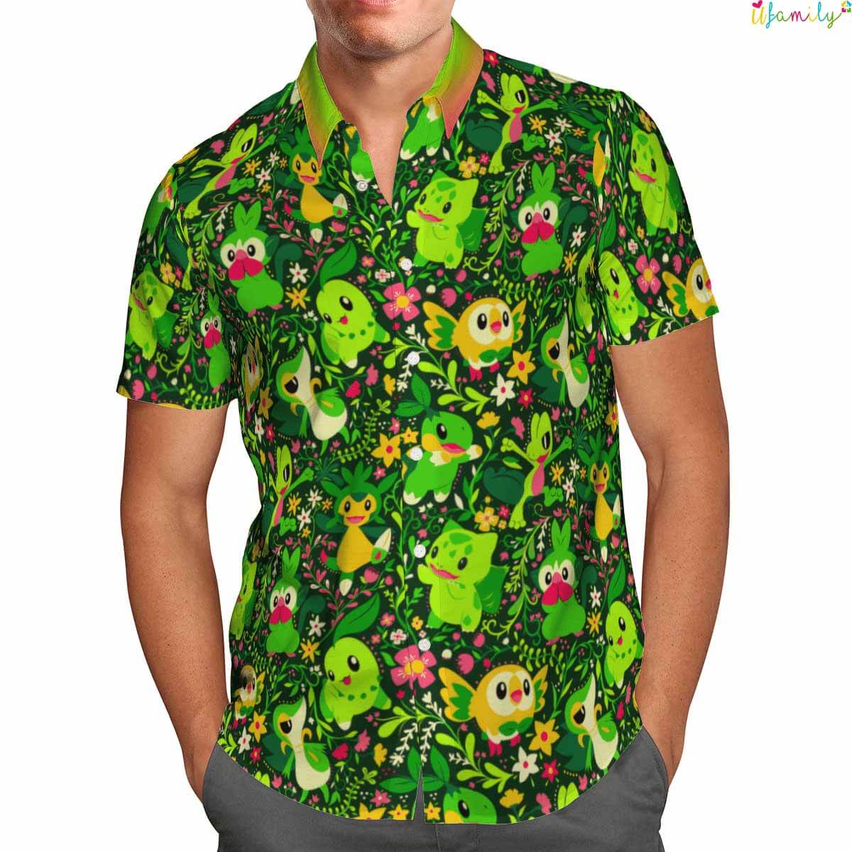 Grass Beach Hawaiian Pokemon Shirt