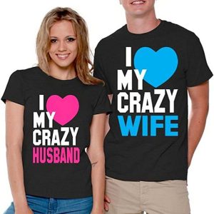 I Love My Crazy Husband And Wife Couple Shirts Valentines Day