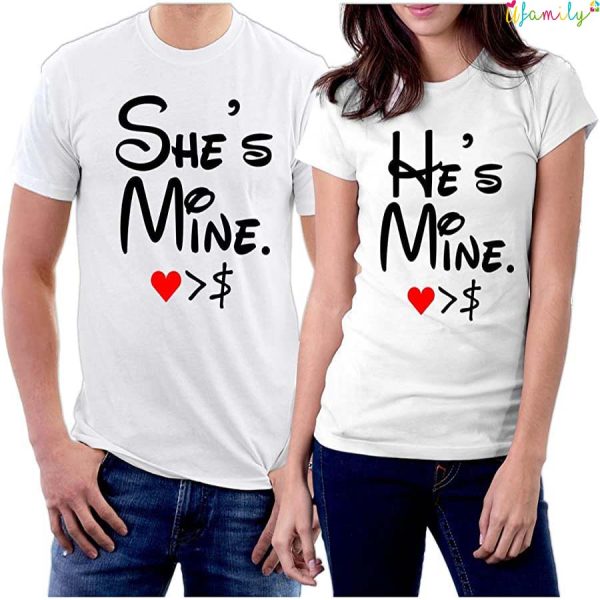 Matching She s Mine And He s Mine Hearts Couple