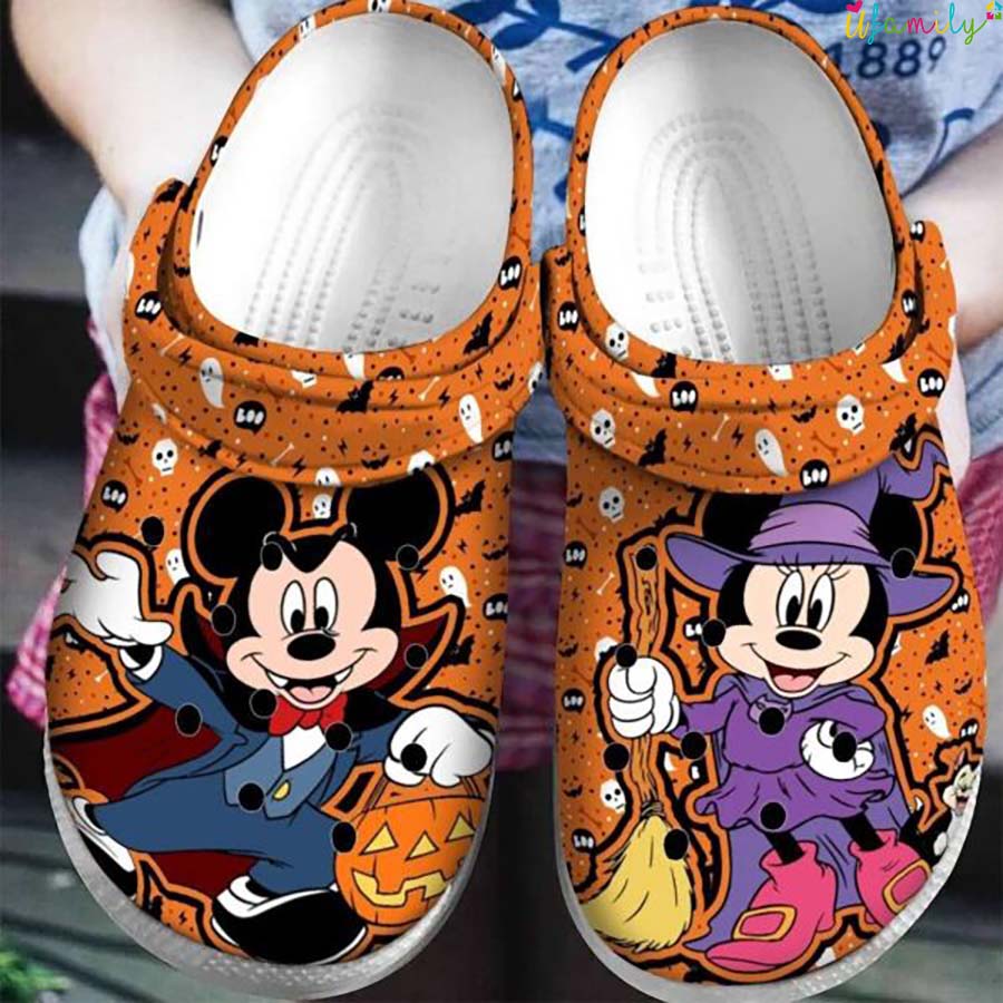 Mickey mouse crocs with fur hot sale