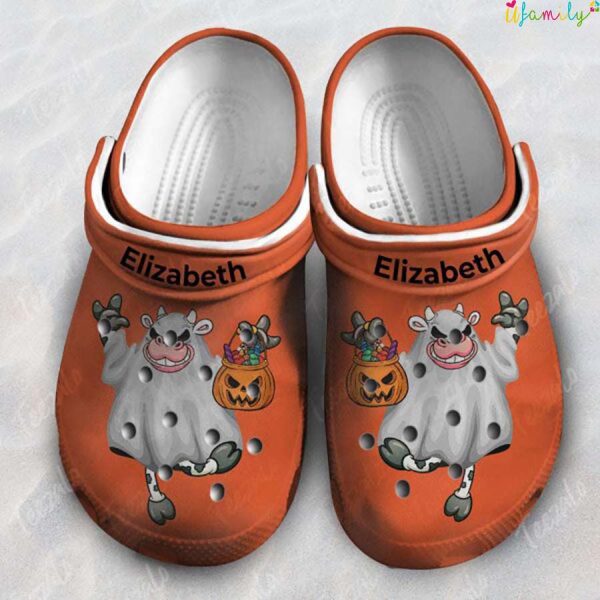 Personalized Cow Ghost Crocs Halloween