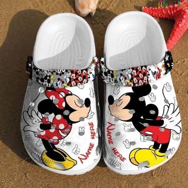 Personalized Mickey Minnie Kiss Crocs