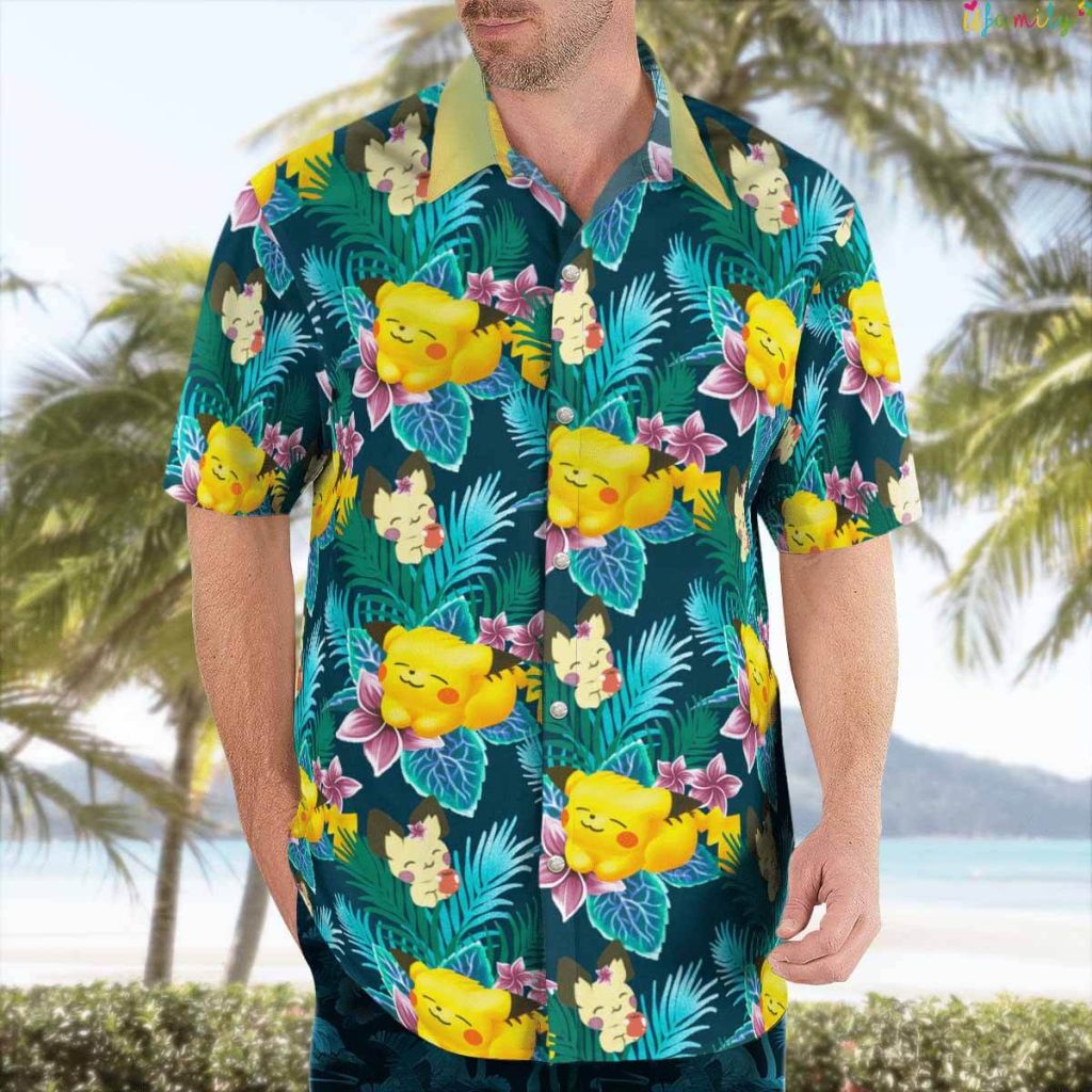 pikachu-summer-day-beach-hawaiian-pokemon-shirt-thoughtful