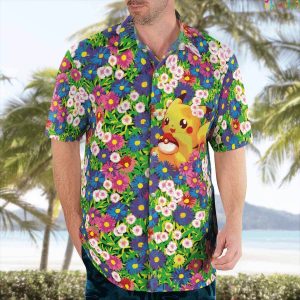 Pikachu Summer Flowers Beach Hawaiian Pokemon Shirt 2
