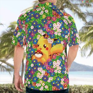 Pikachu Summer Flowers Beach Hawaiian Pokemon Shirt 3