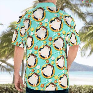 Snorlax On Vacation Beach Hawaiian Pokemon Shirt 3