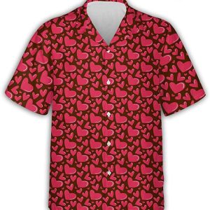 Sweet Heart Pattern 3D Printed Hawaiian Shirts, Valentines Day