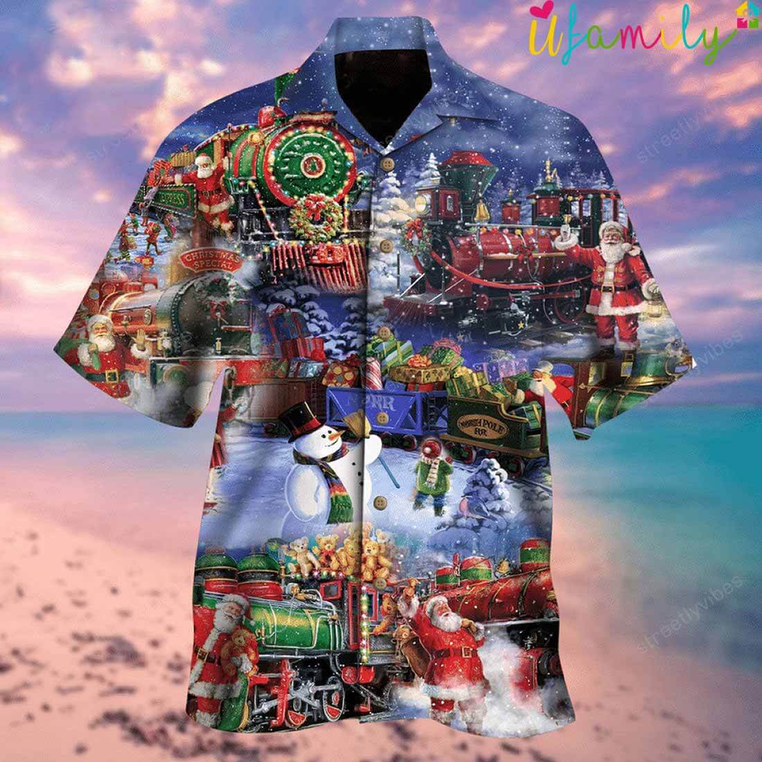 Train to Christmas Vintage Hawaiian Shirt