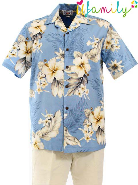 Tuberose Blue  Hawaiian Shirt Men