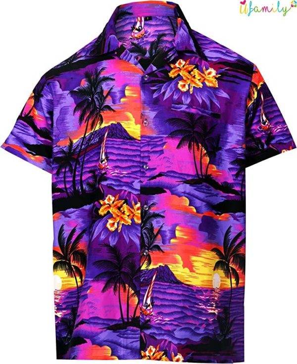 Varnit Crafts Hawaiian Shirt for Mens Flamingo,Valentines Day
